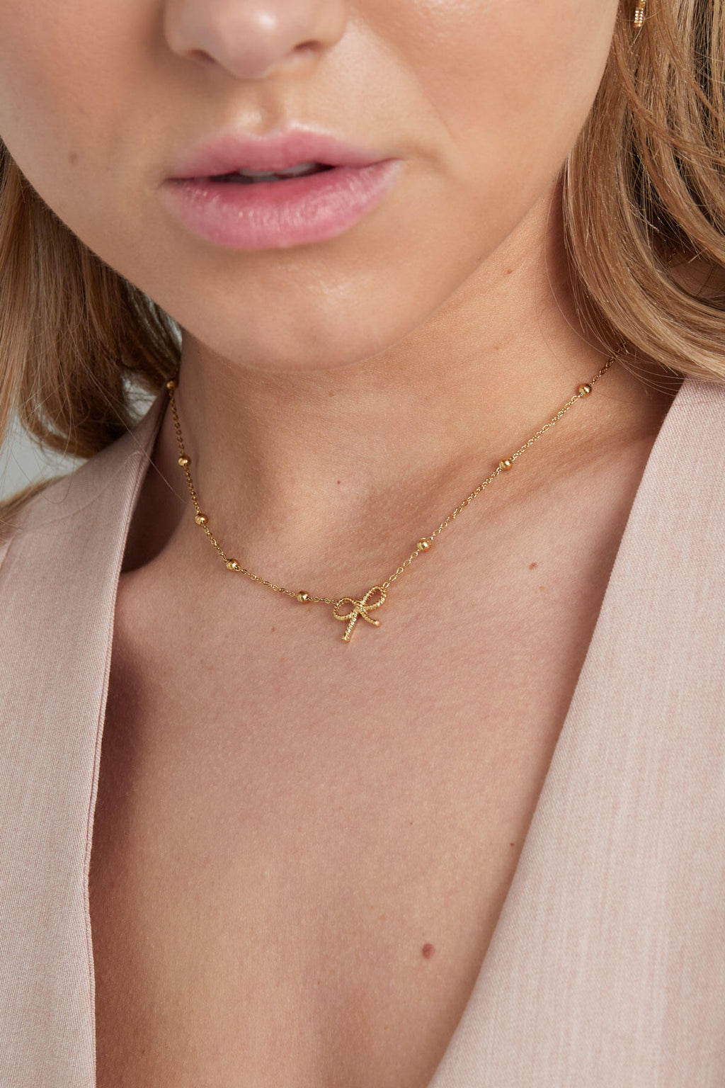 Collier noeud basic - doré