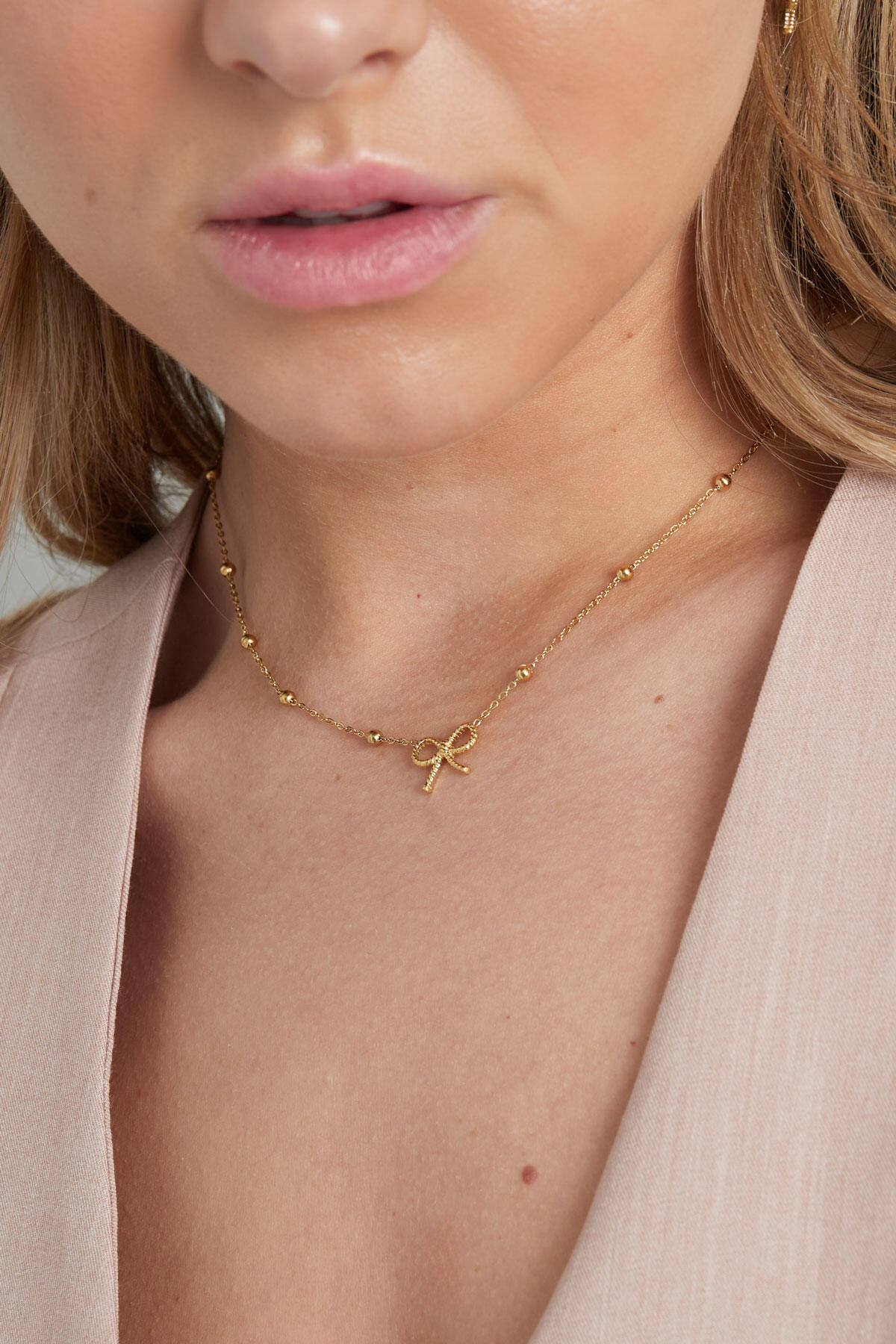 Collier noeud basic - doré
