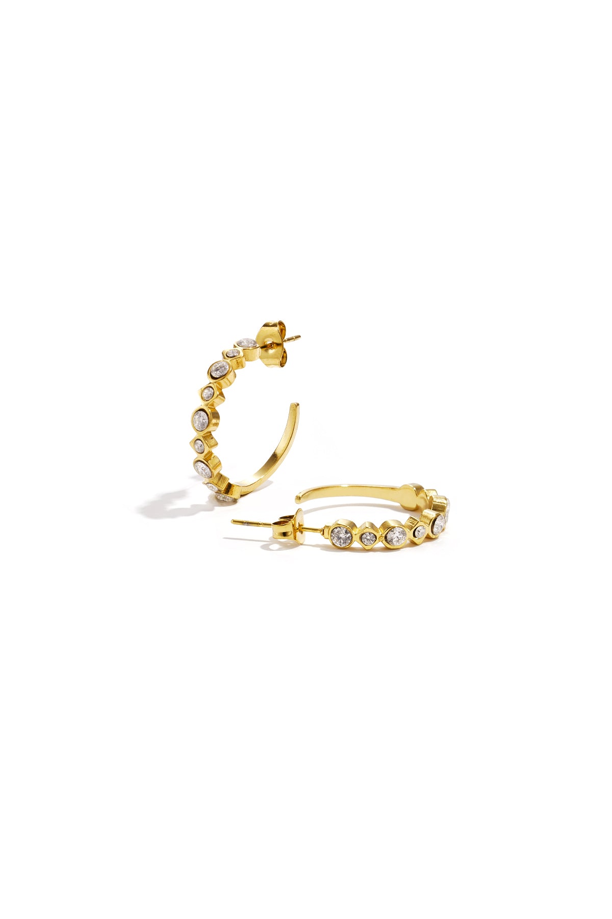 Boucles d'oreilles avec pierres alternées