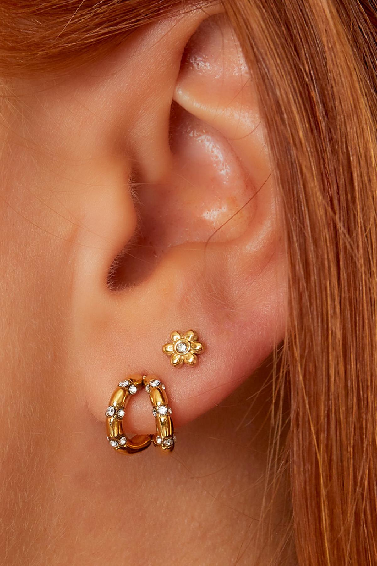Boucles d'oreilles en acier inoxydable Fleur