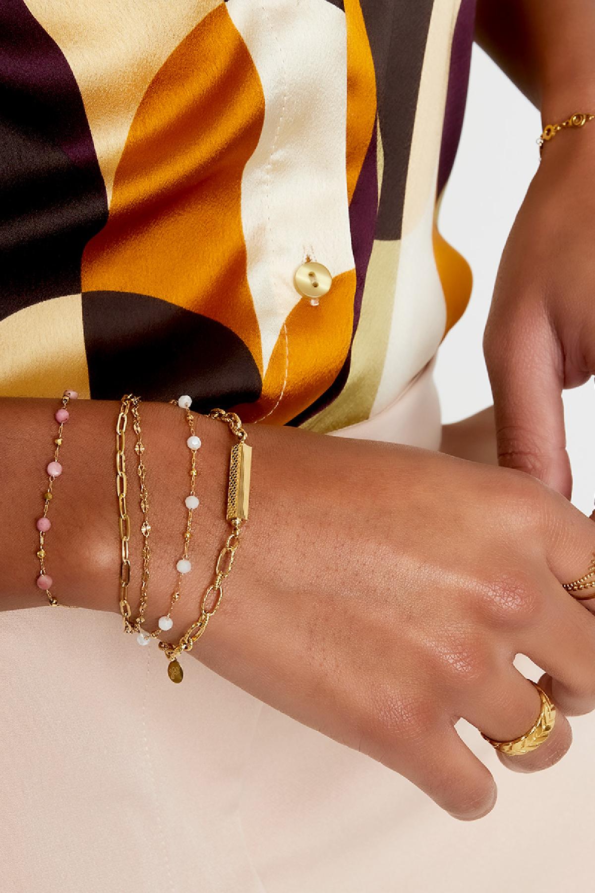 Bracelet trois couches de détails colorés Acier inoxydable