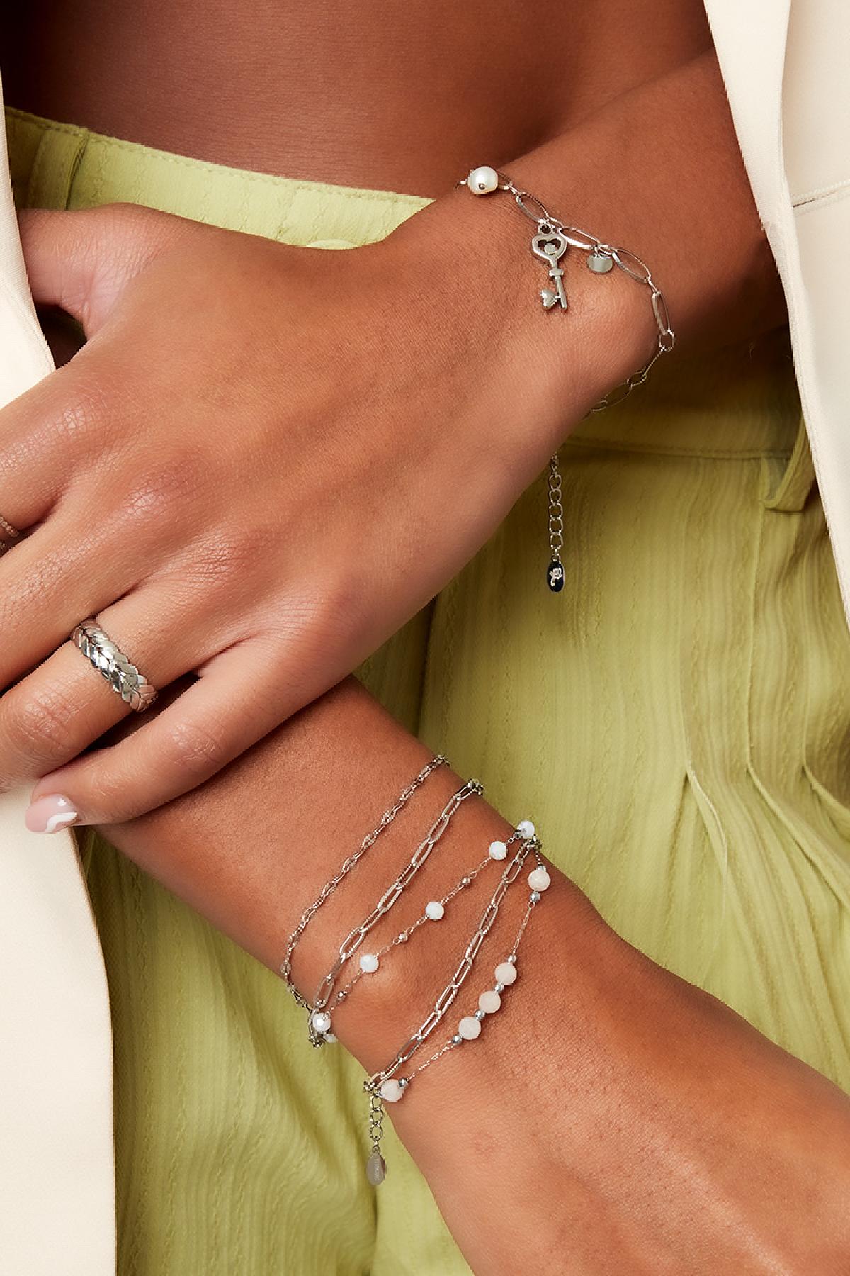 Bracelet trois couches de détails colorés Acier inoxydable