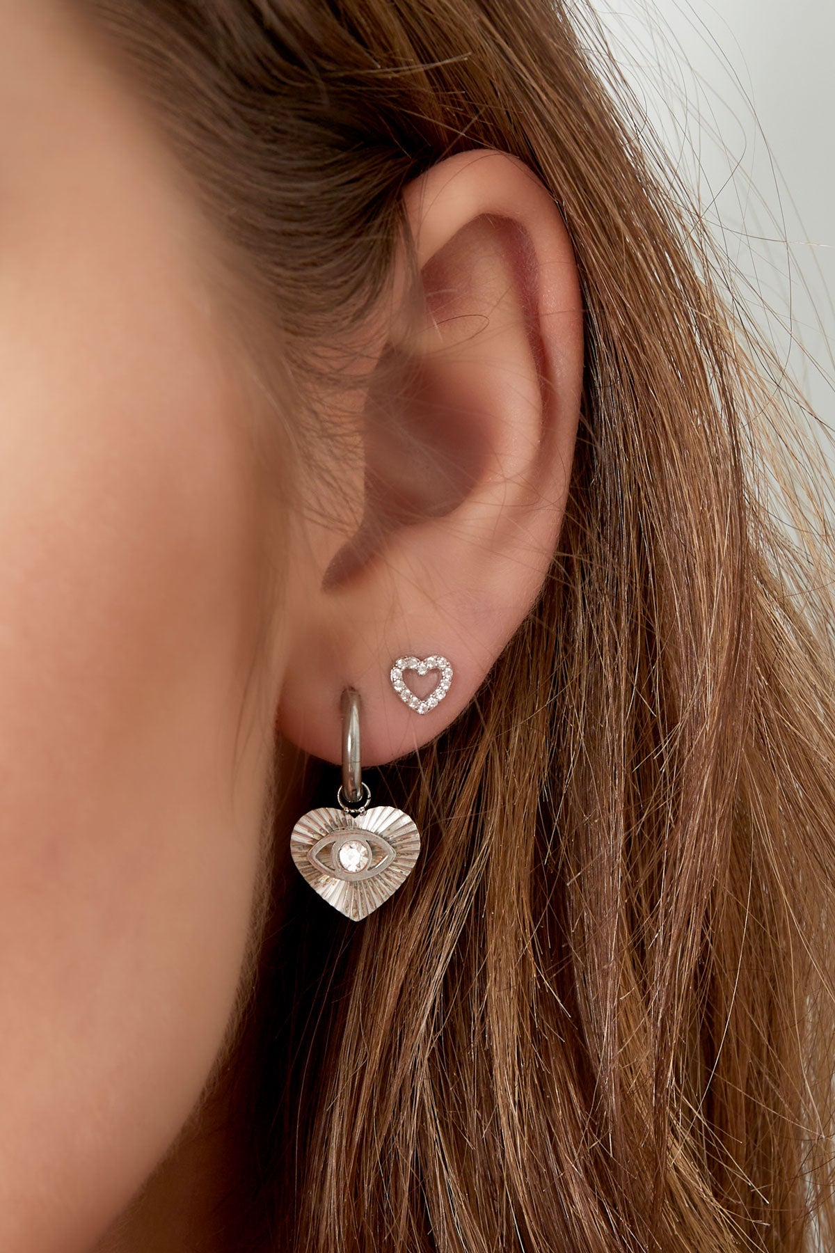 Boucle d'Couleur oreille coeur - Couleur or Cuivré
