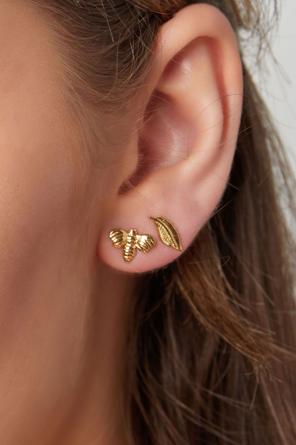 Clous d'oreilles Plume - Doré Acier Inoxydable