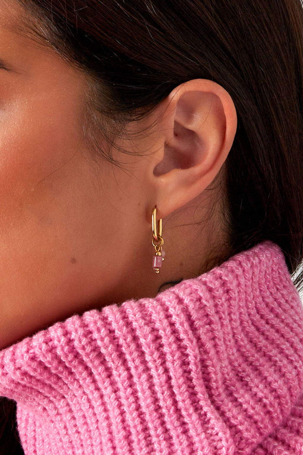 boucle d'oreille avec perles noires