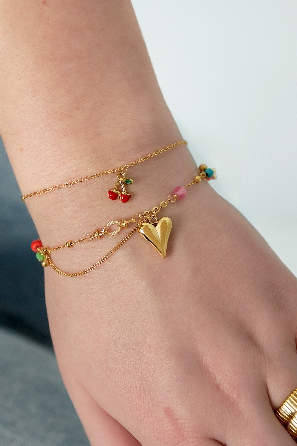 bracelet amour cerise