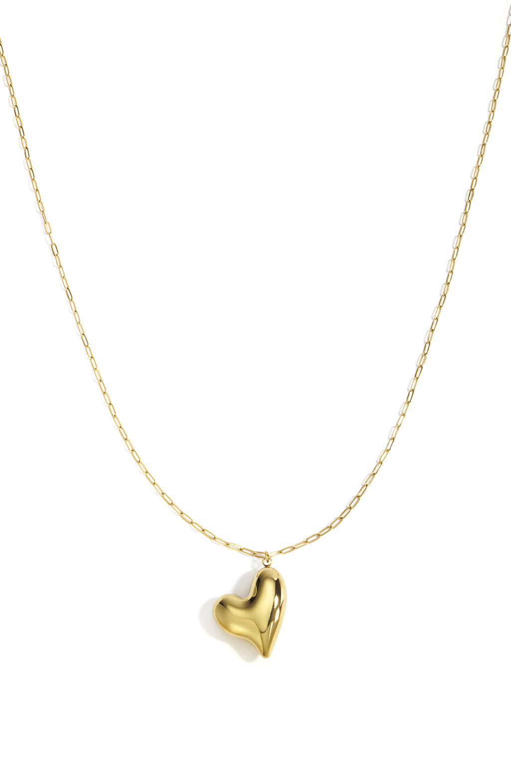 Colliers longs en acier inoxydable, style cœur, décontracté, simple, pour femme