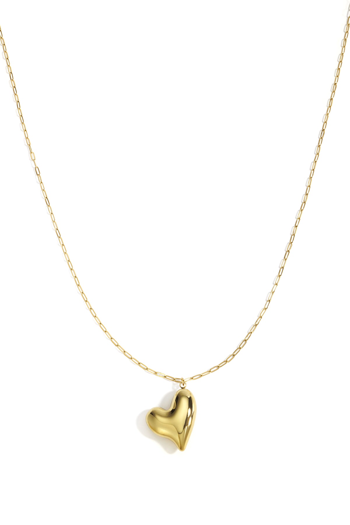 Colliers longs en acier inoxydable, style cœur, décontracté, simple, pour femme