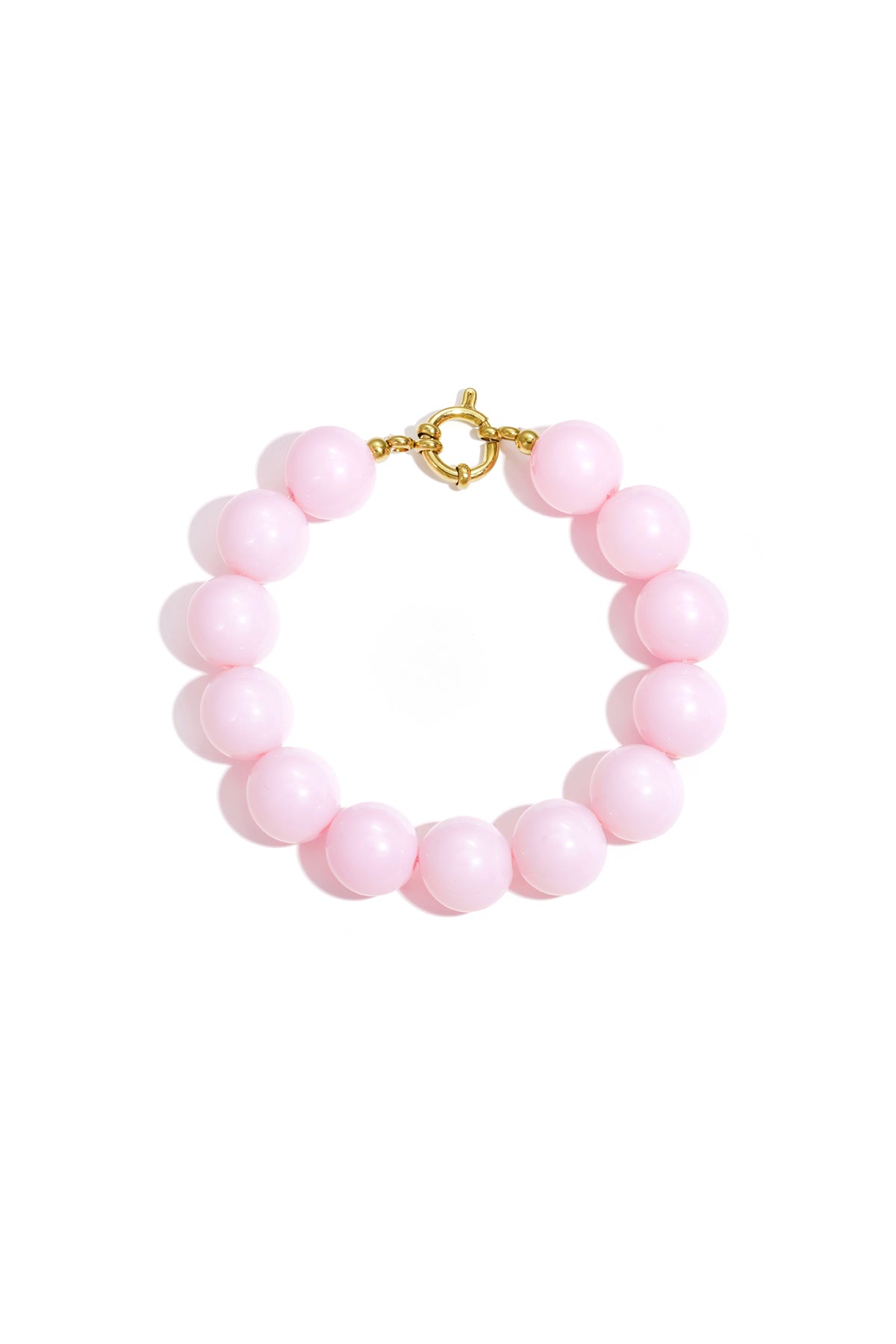 Bracelet à grosses perles et fermoir sur le devant