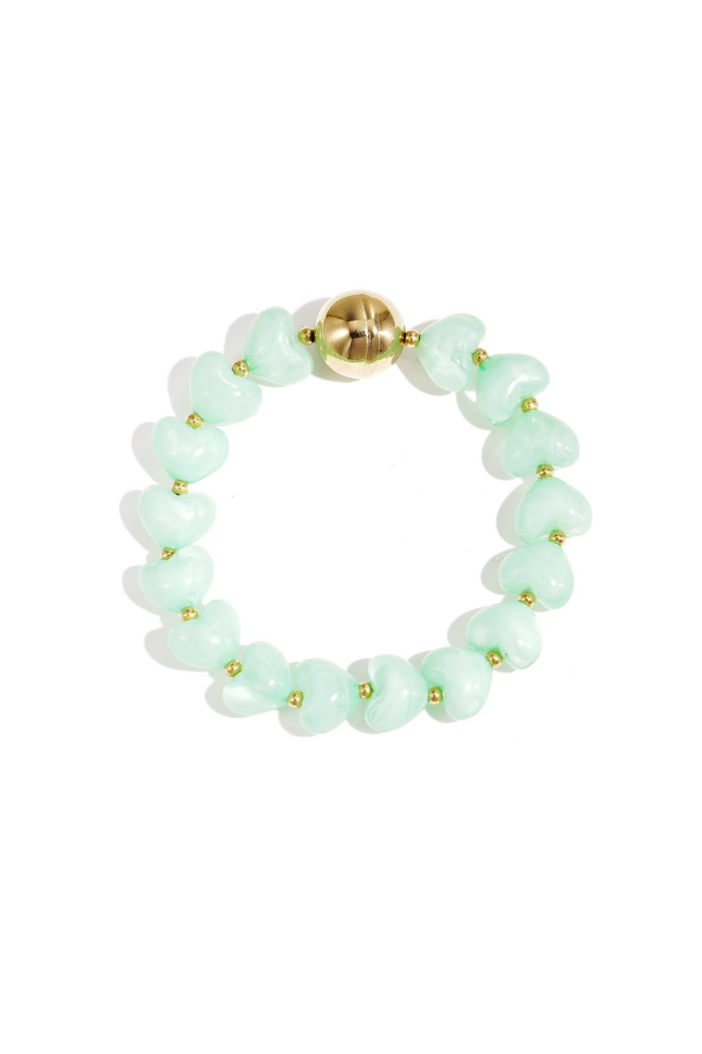Bracelet statement orné de perles en forme de cœur