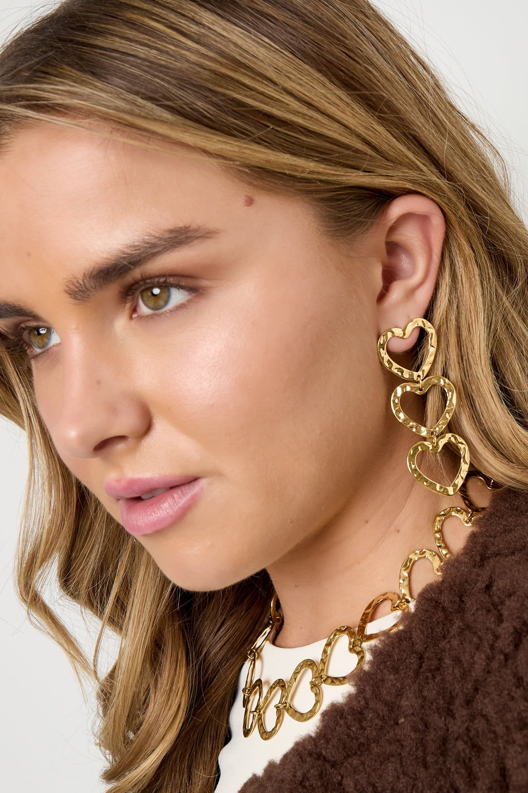 Boucles d'oreilles pendantes en acier inoxydable, style cœur, décontractées, simples et quotidiennes, bijoux pour femmes