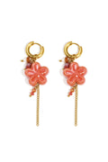Boucles d'oreilles pendantes en acier inoxydable, style décontracté et simple, série Fleur, bijoux pour femmes