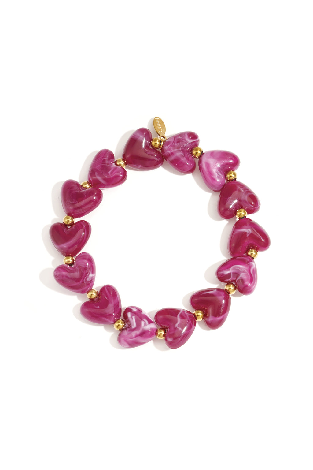 Bracelet élastique en perles en forme de cœur