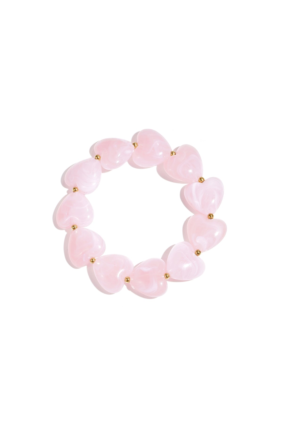 Bracelet avec perles en forme de cœur