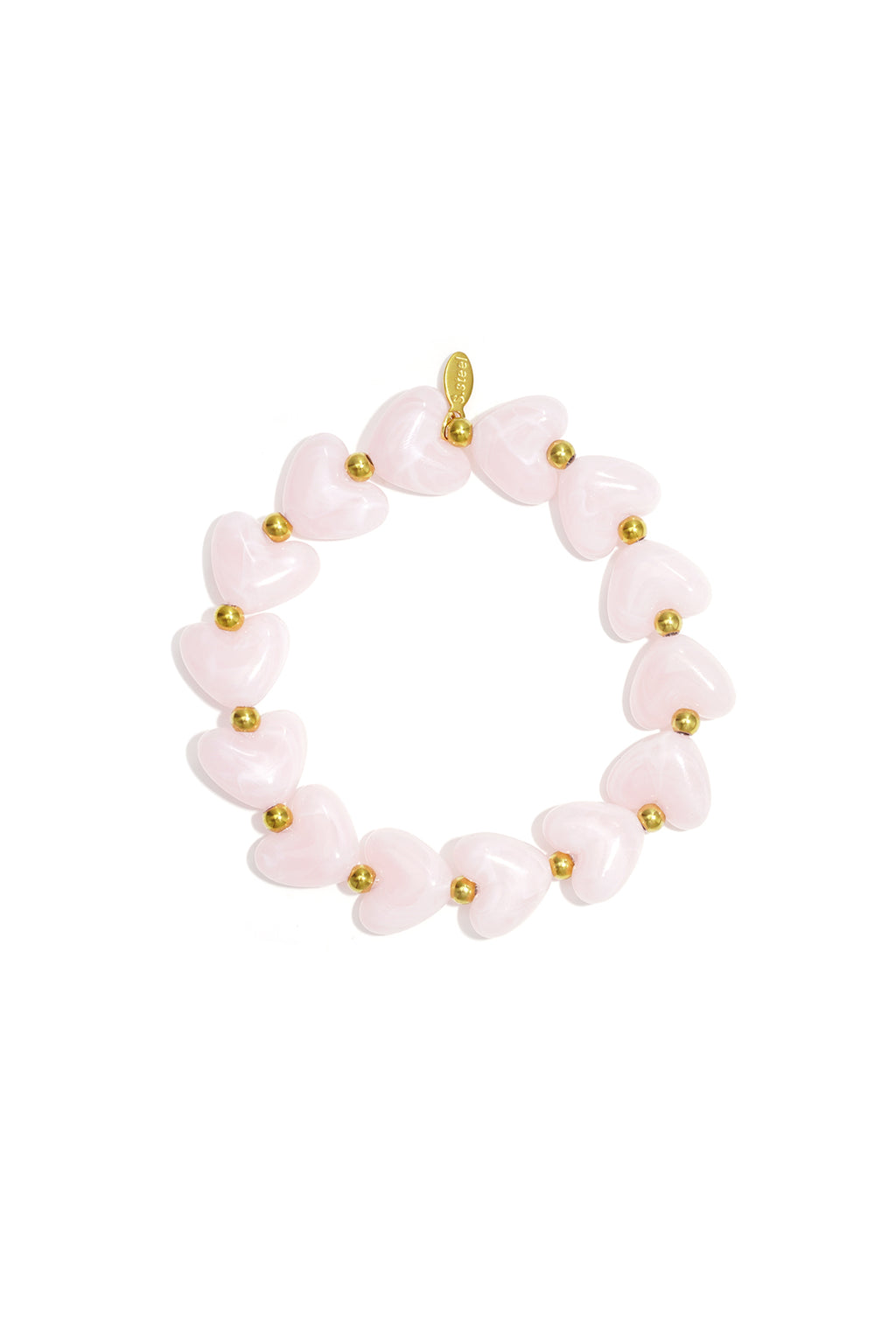 Bracelet élastique en perles en forme de cœur