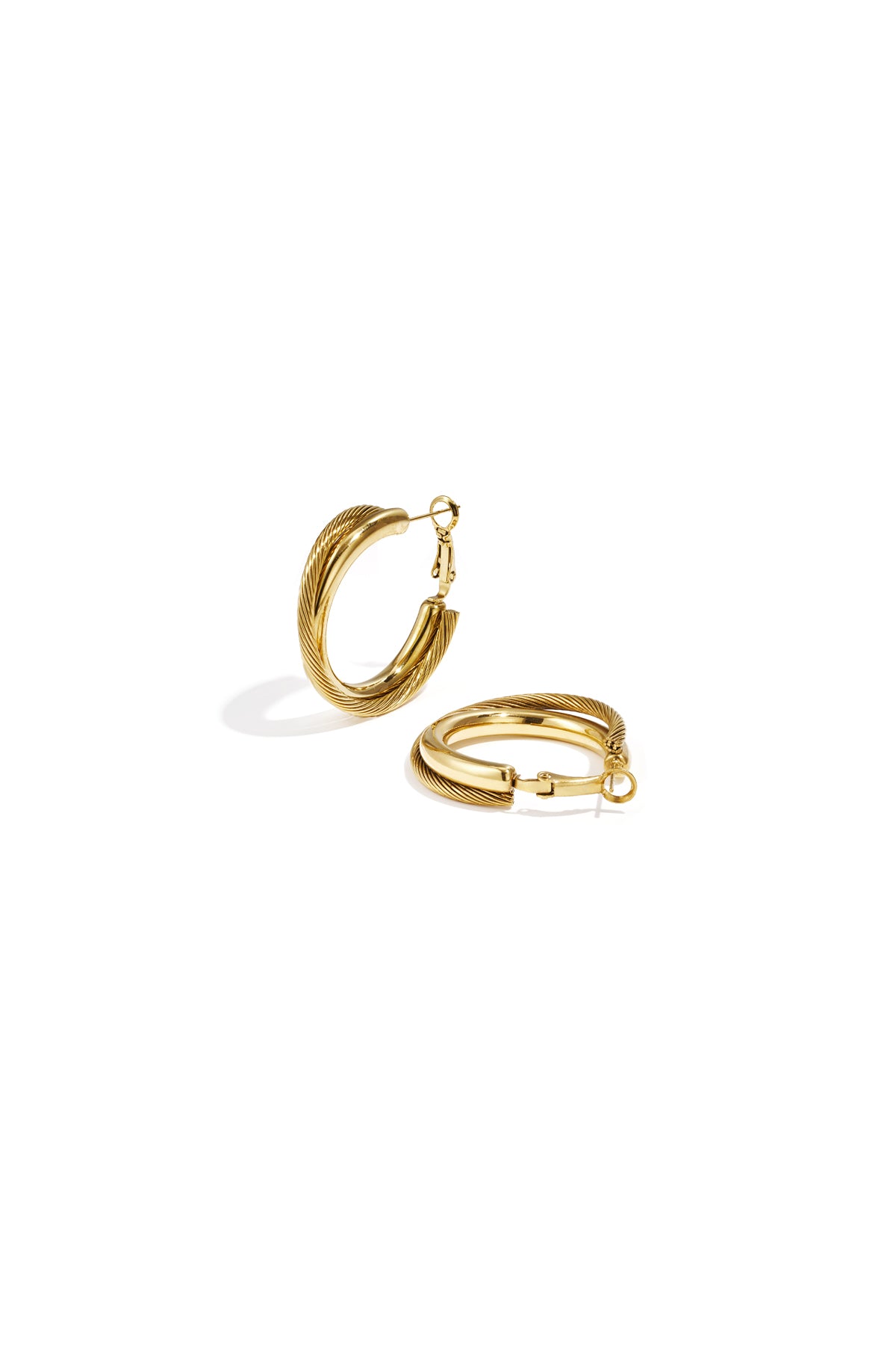 Boucles d'oreilles créoles doubles et épaisses