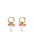 Boucles d'oreilles avec perles et breloque en forme de pièce