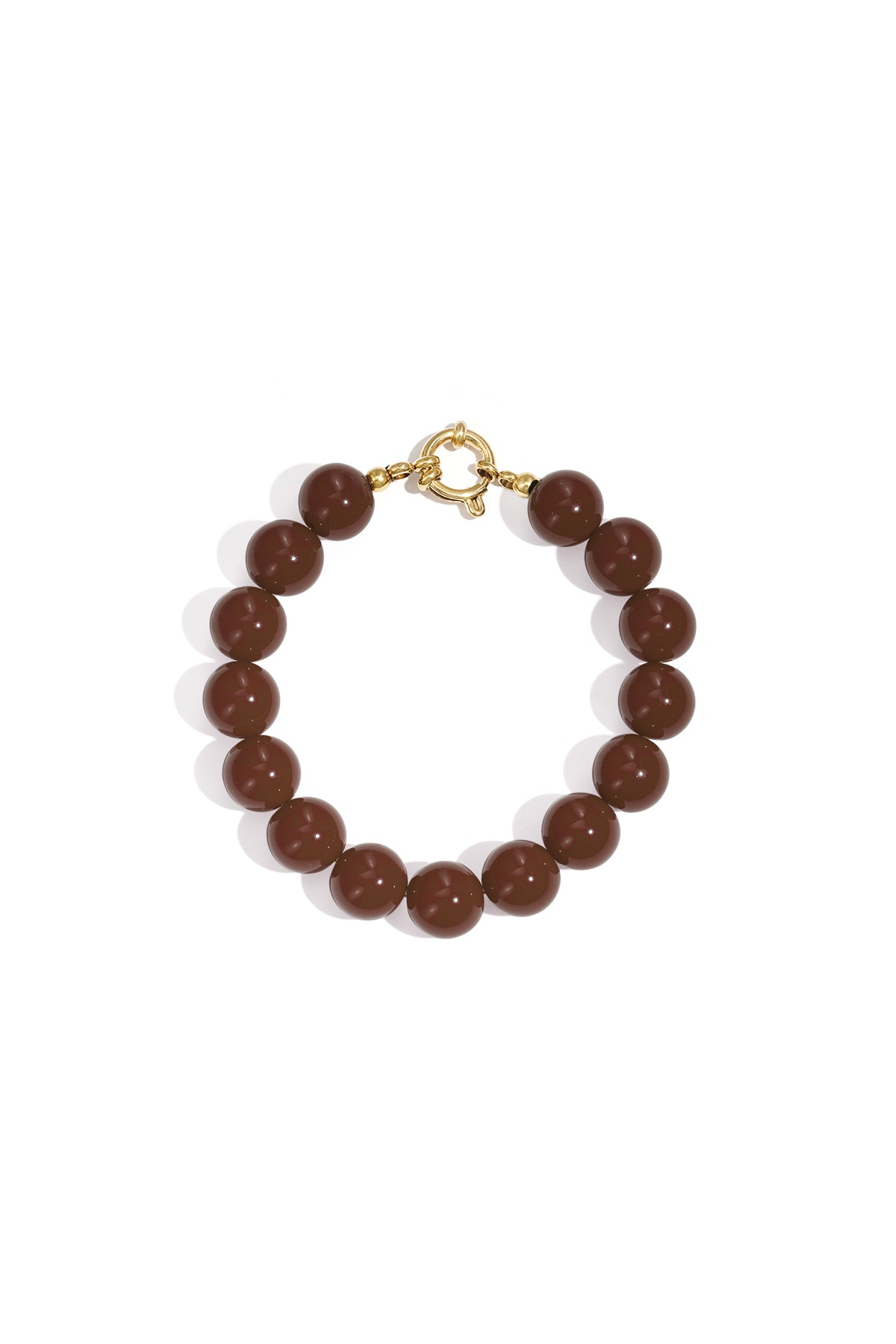 Bracelet à perles moyennes et fermoir avant - 12 mm