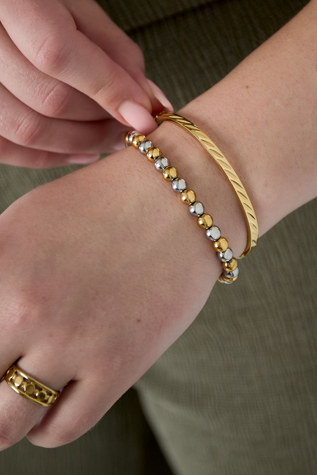 Bracelets géométriques en acier inoxydable, style décontracté et quotidien