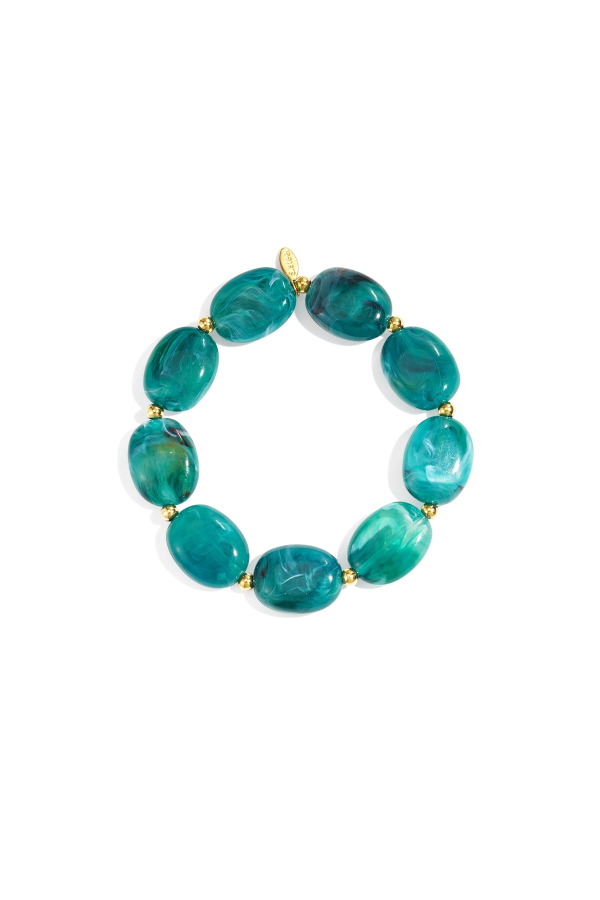 Bracelet de perles ovales et dorées