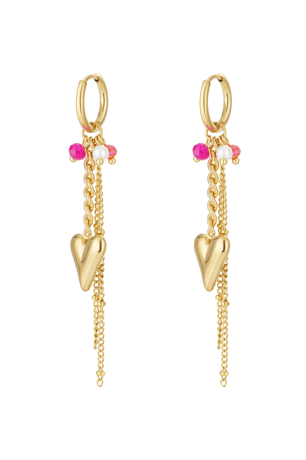 Boucles d'oreilles pendantes en forme de cœur
