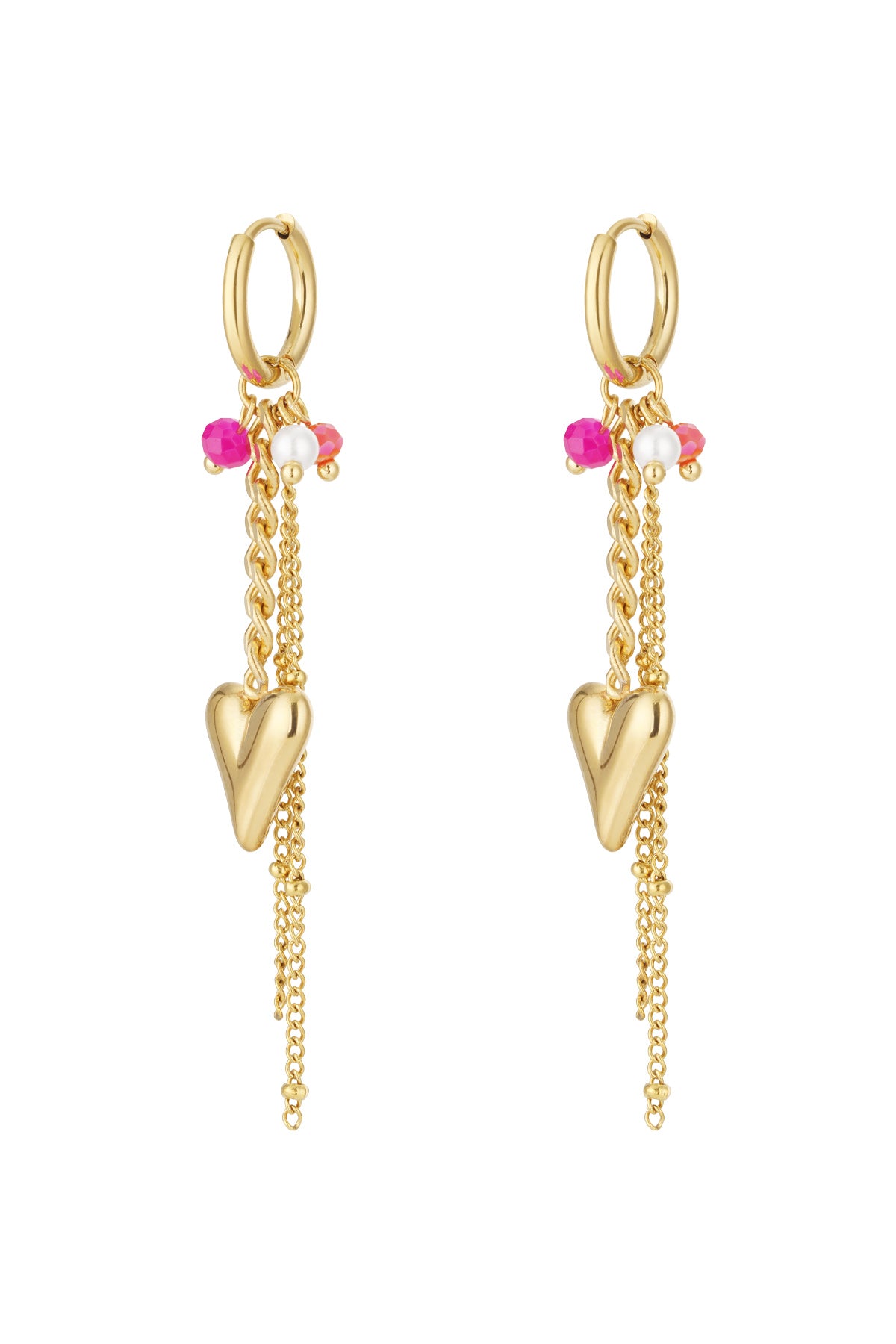 Boucles d'oreilles pendantes en forme de cœur