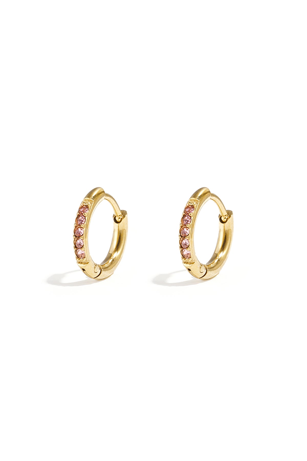 Petites boucles d'oreilles avec pierres - doré