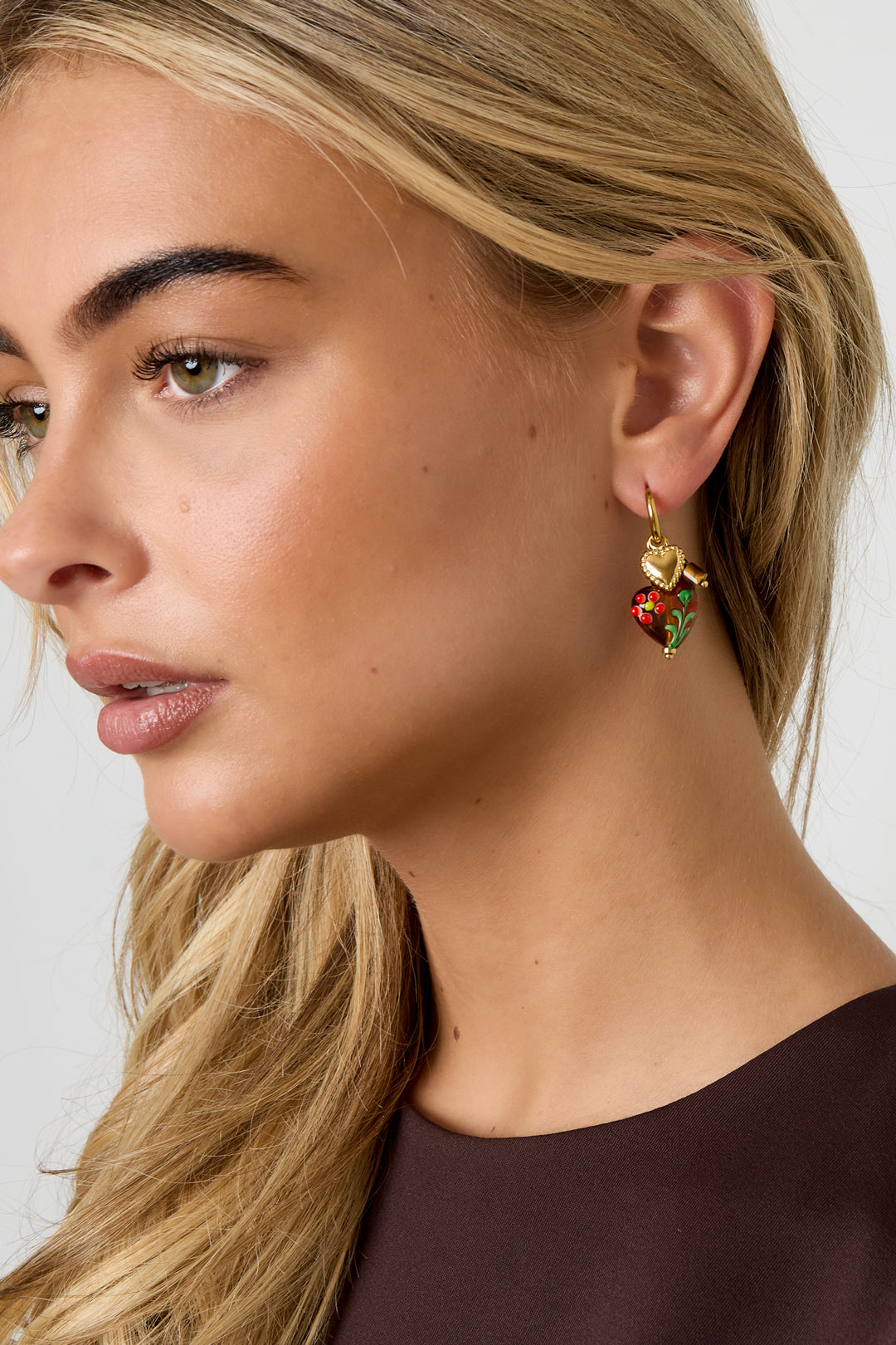Boucles d'oreilles pendantes en acier inoxydable, style cœur, décontractées, simples et quotidiennes, bijoux pour femmes