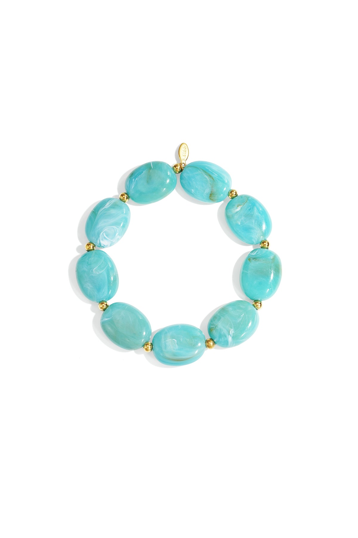 Bracelet de perles ovales et dorées