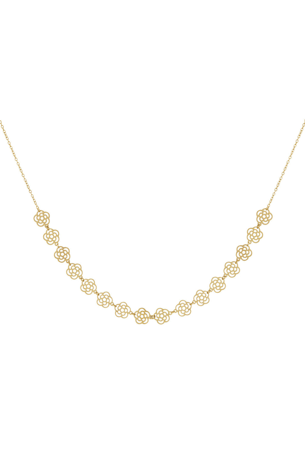 Elegant Flower Chain Necklace for Women - 14K Gold Plated