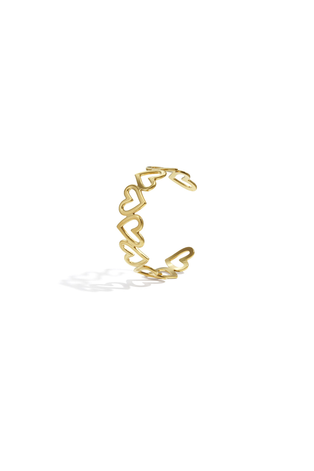 Bracelets manchettes en acier inoxydable, style cœur, décontracté, simple, pour femme