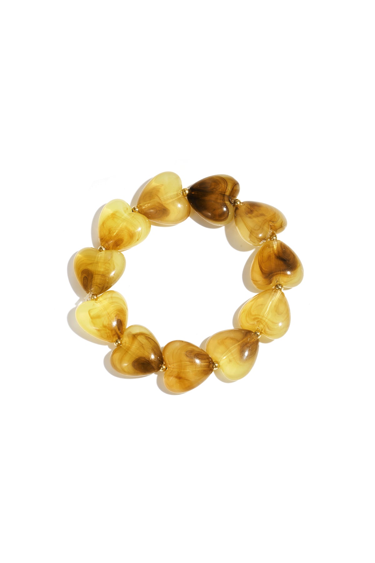 Bracelet avec perles en forme de cœur
