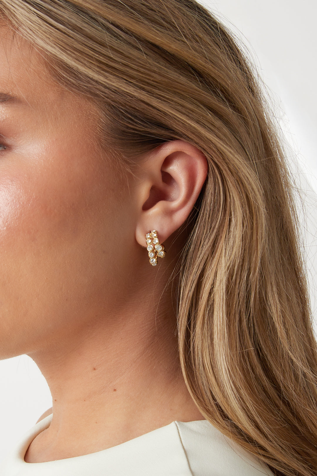 Boucles d'oreilles créoles en acier inoxydable, style simple et quotidien, collection de bijoux pour femmes
