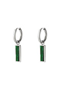 Boucles d'oreilles barre verte Acier inoxydable