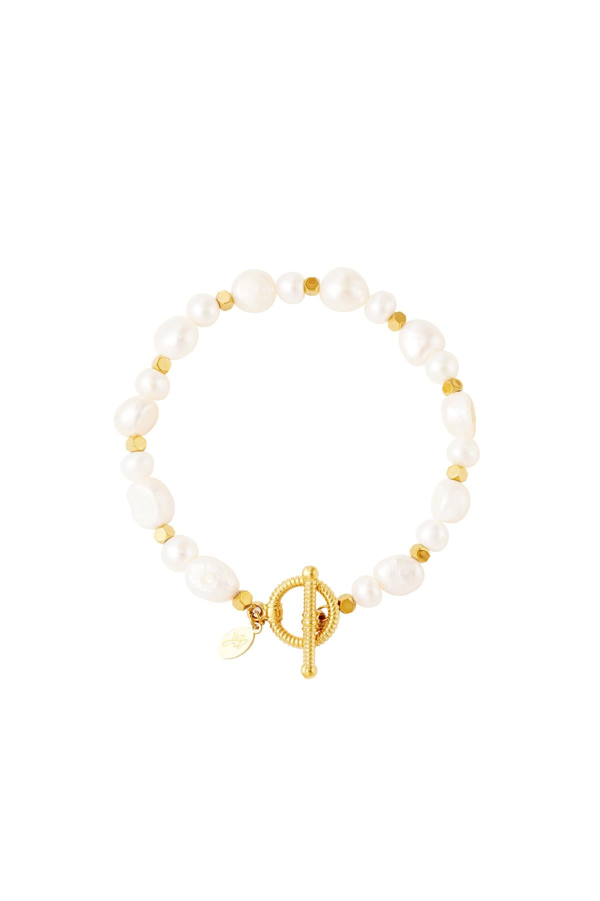 perles de bracelet en acier inoxydable couleur or