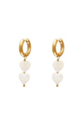 Boucles d'oreilles coeurs perles - collection #summergirls Couleur or blanc Coquilles