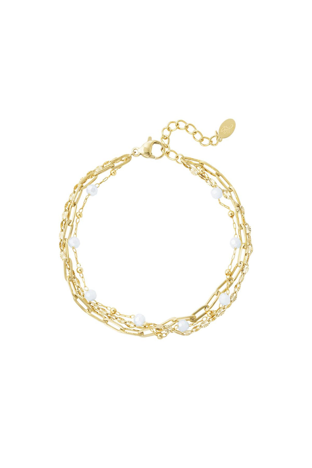 Bracelet trois couches de détails colorés Acier inoxydable