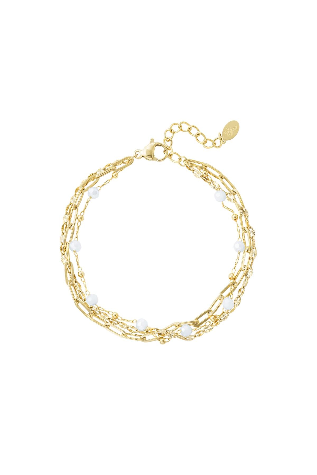 Bracelet trois couches de détails colorés Acier inoxydable