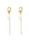 Boucles d'oreilles avec pendentif perle - Acier inoxydable