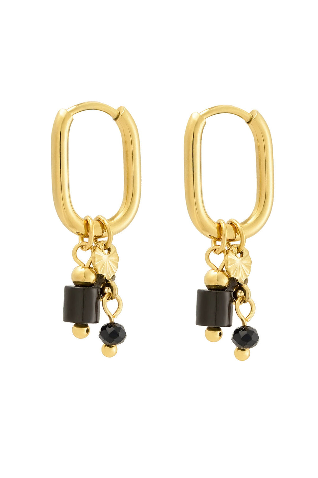 boucle d'oreille avec perles noires