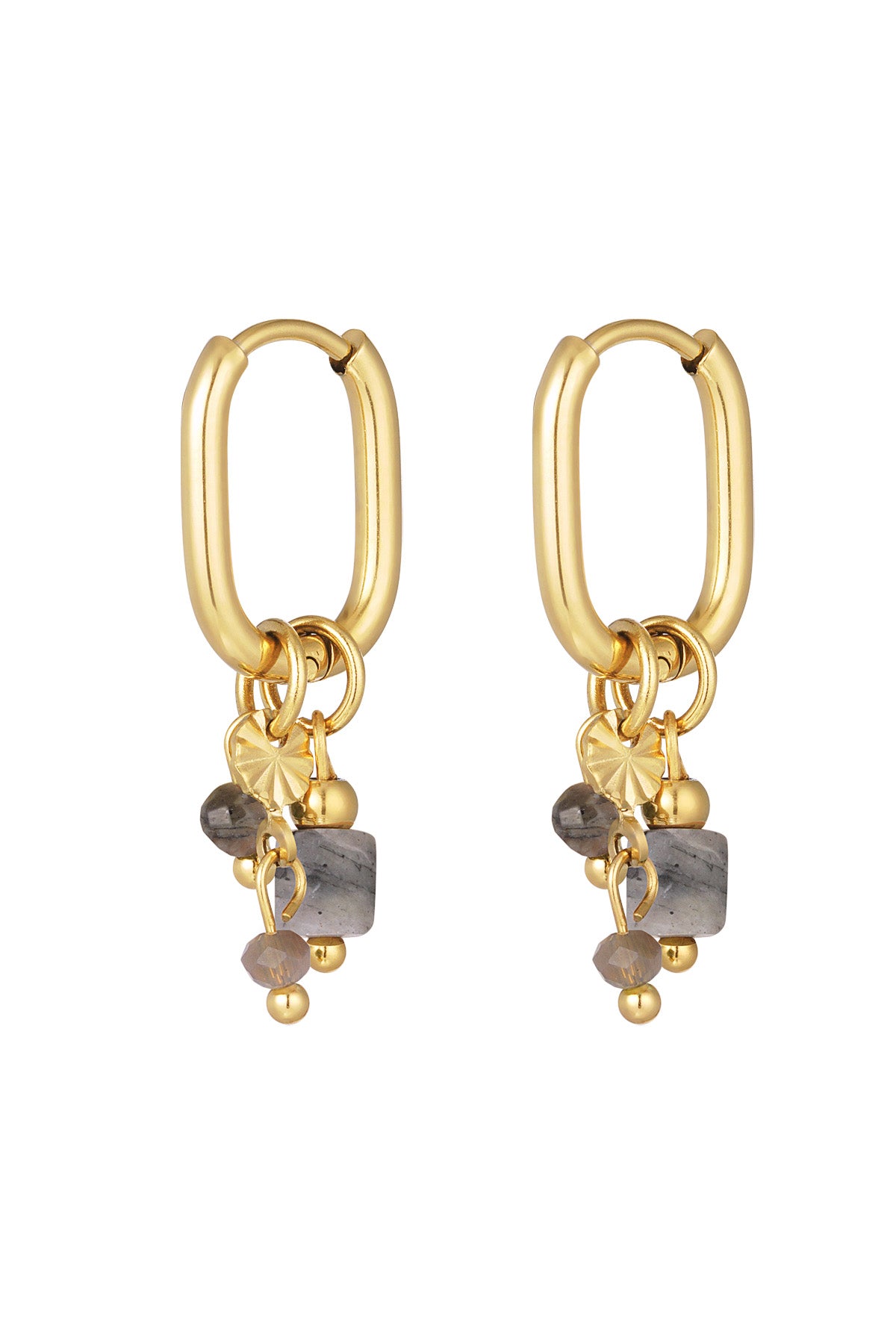 boucle d'oreille avec perles noires