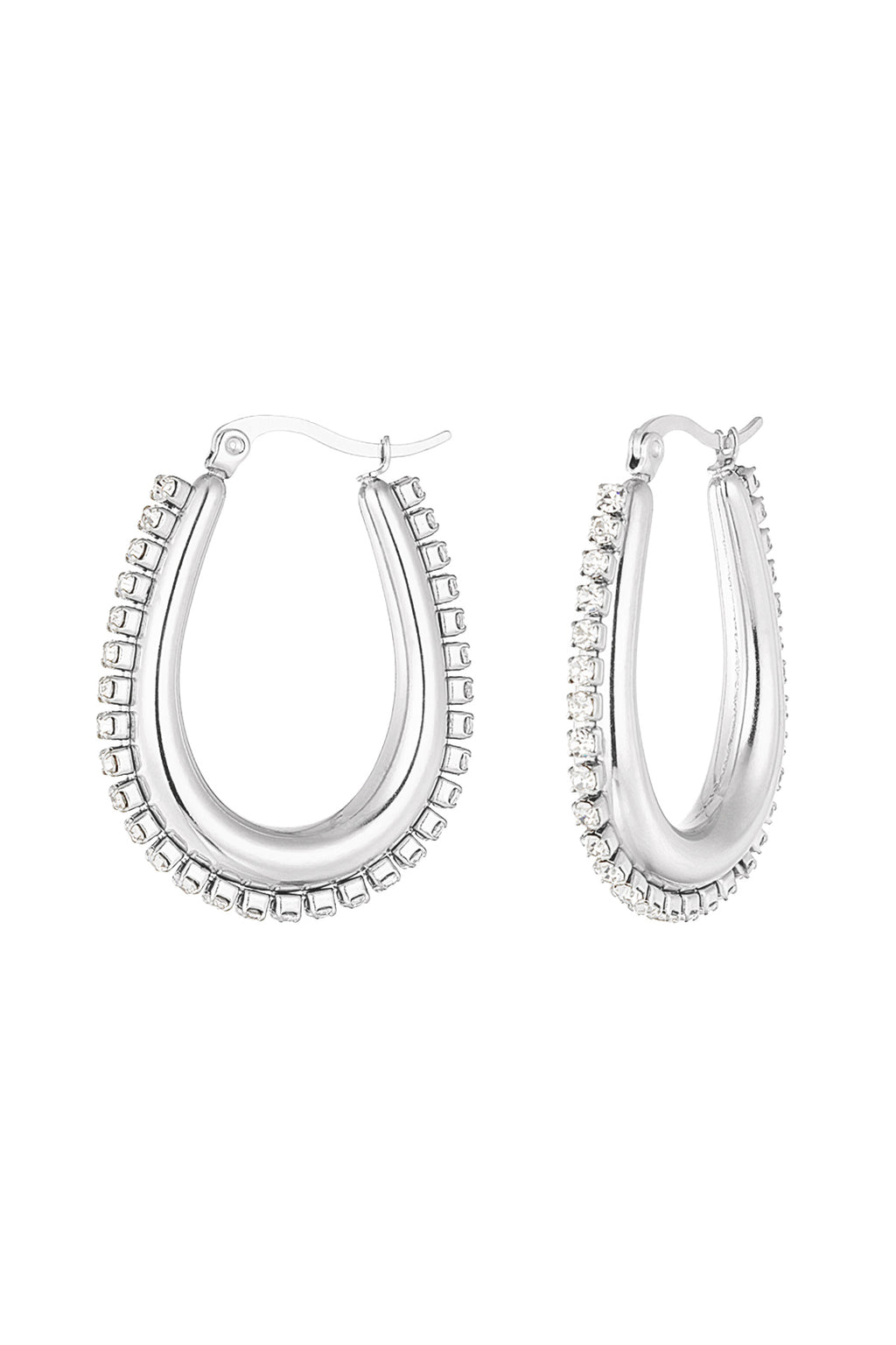 Boucles d'oreilles forme goutte avec pierres - doré