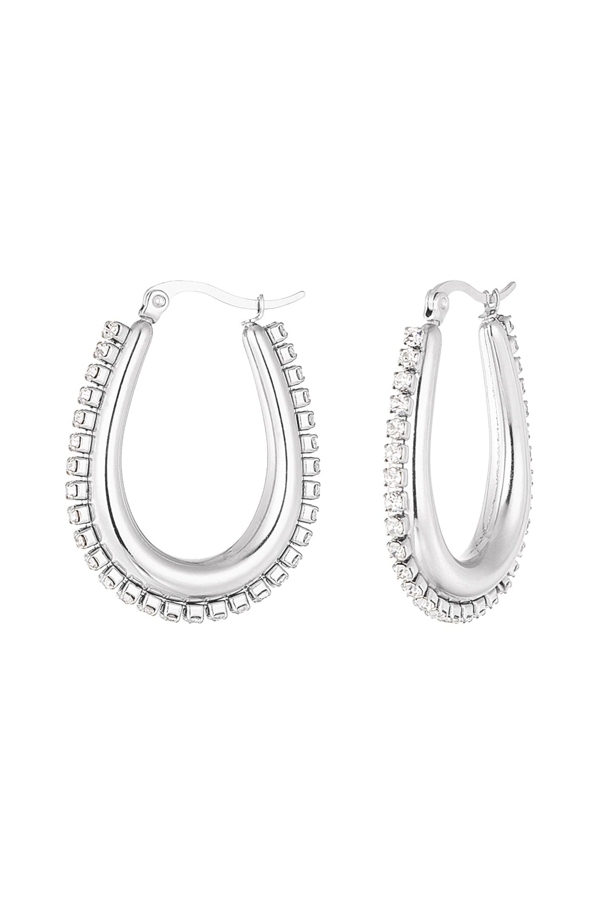 Boucles d'oreilles forme goutte avec pierres - doré