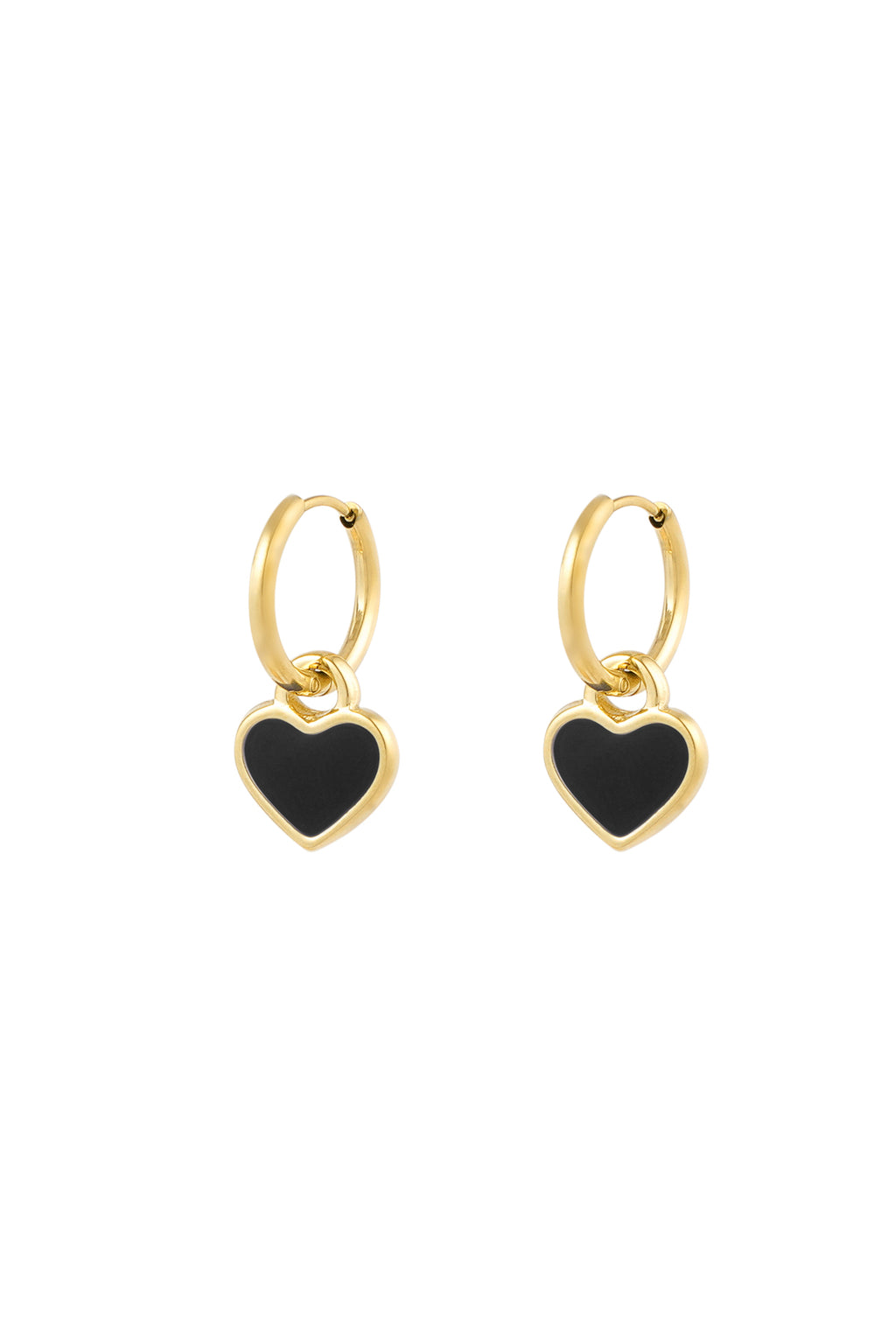 Boucles d'Couleur oreilles amoureux de la vie - Couleur or noir