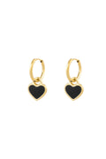 Boucles d'Couleur oreilles amoureux de la vie - Couleur or noir