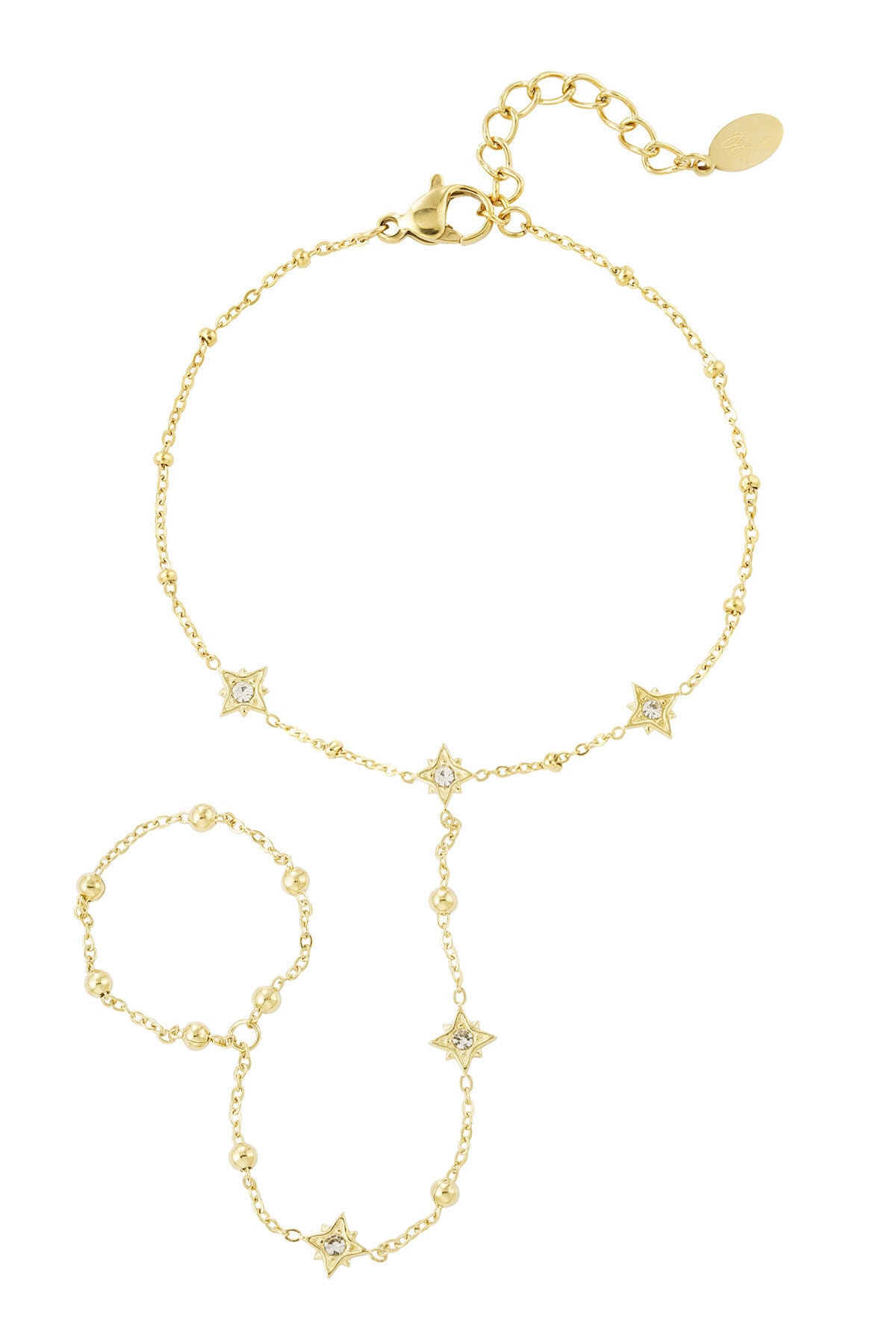 Bracelet paillettes étincelle - doré