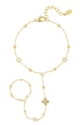 Elegant Hand Chain Bracelet in Silver & Gold