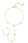 Elegant Hand Chain in Silver & Gold