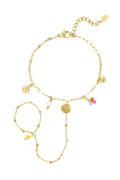Bracelet de plage avec breloques - doré 