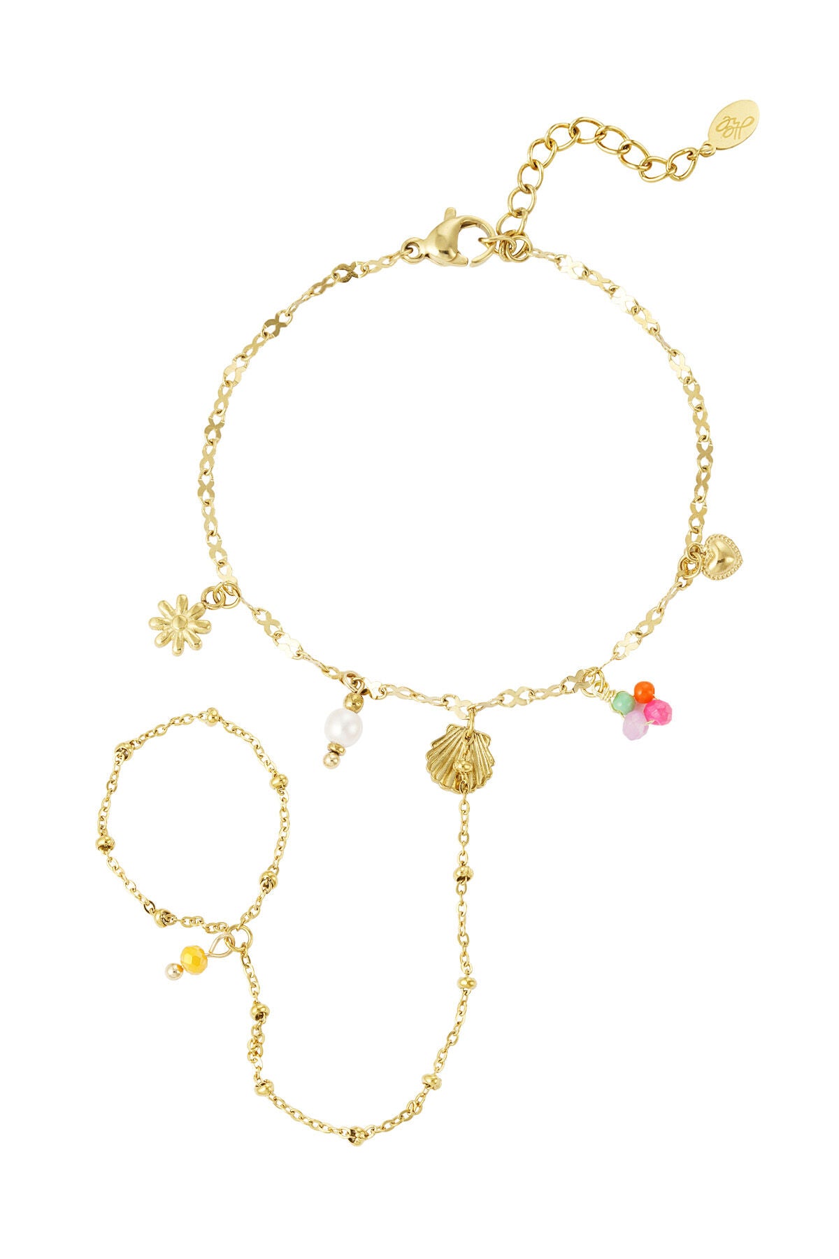 Bracelet de plage avec breloques - doré 